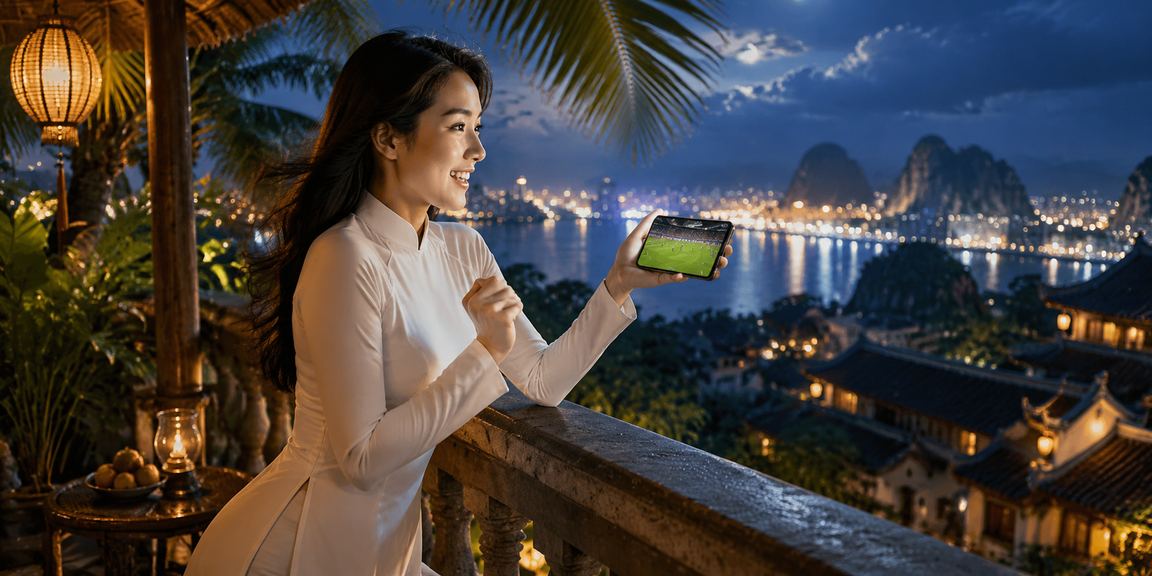 Người dùng Ninh Bình truy cập ứng dụng cá cược 804 trên điện thoại trong tà áo dài